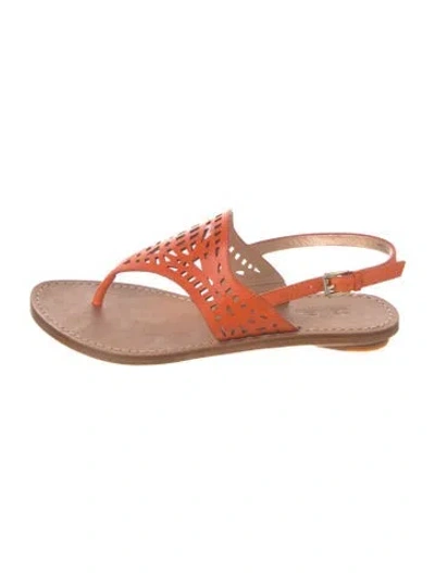 Pre-owned Sigerson Morrison Leather Slingback Sandals In Orange