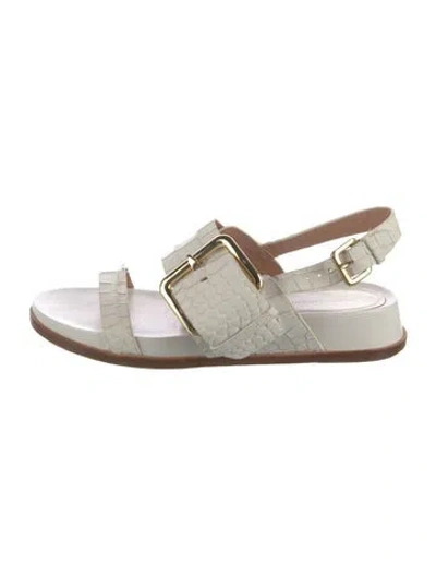 Pre-owned Sigerson Morrison Leather Slingback Sandals In White
