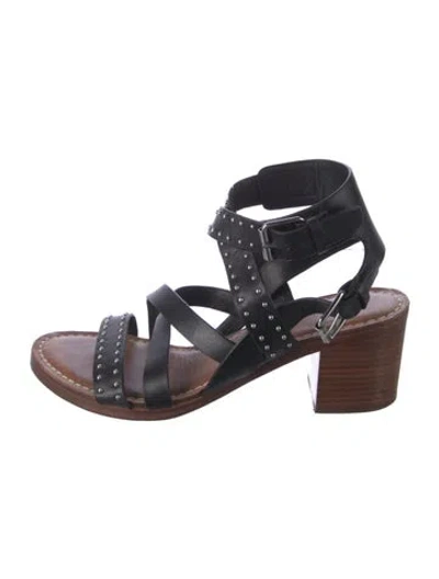 Pre-owned Sigerson Morrison Leather Studded Accents Gladiator Sandals In Brown