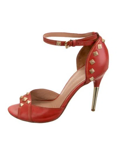 Pre-owned Sigerson Morrison Leather Studded Accents Pumps In Orange