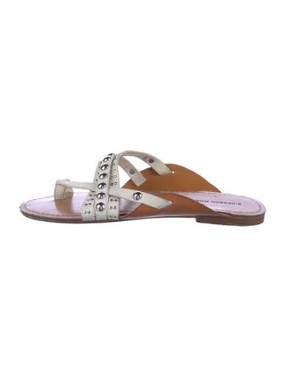 Pre-owned Sigerson Morrison Leather Studded Accents Sandals In Neutrals/white