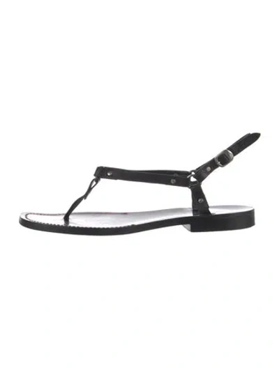 Pre-owned Sigerson Morrison Leather T-strap Sandals In Black