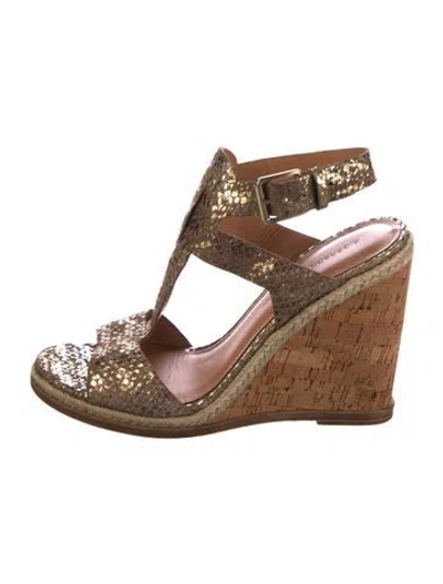 Pre-owned Sigerson Morrison Leather T-strap Sandals In Brown