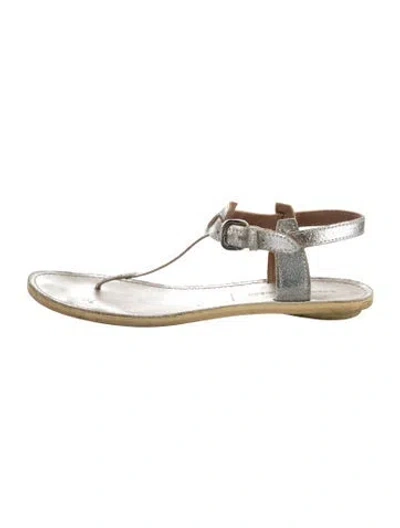 Pre-owned Sigerson Morrison Leather T-strap Sandals In Multi