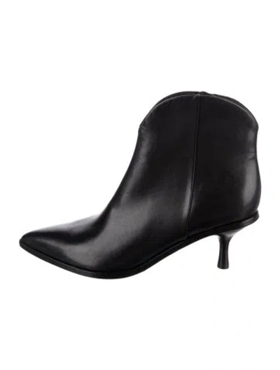 Pre-owned Sigerson Morrison Leather Western Boots In Black