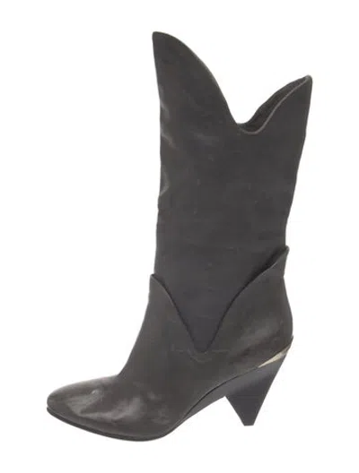 Pre-owned Sigerson Morrison Leather Western Boots In Grey