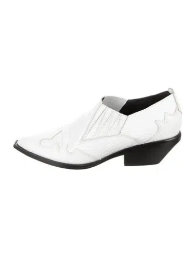 Pre-owned Sigerson Morrison Leather Western Boots In White