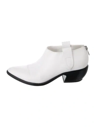 Pre-owned Sigerson Morrison Leather Western Boots In White