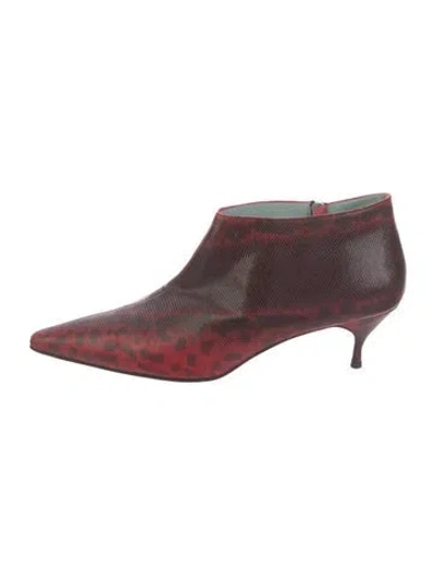 Pre-owned Sigerson Morrison Lizard Animal Print Pumps In Burgundy