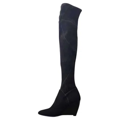 Pre-owned Sigerson Morrison Long Boots Size 37 1/2 In Black