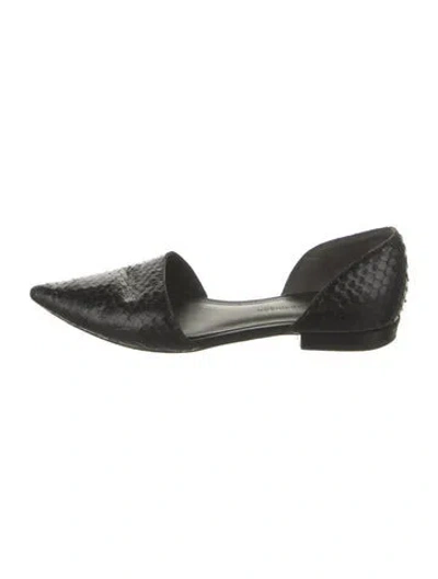 Pre-owned Sigerson Morrison Patent Leather Animal Print D'orsay Flats In Black