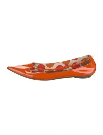 Pre-owned Sigerson Morrison Patent Leather Ballet Flats In Orange
