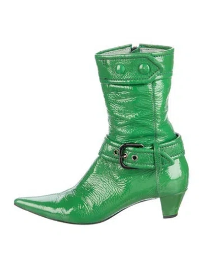 Pre-owned Sigerson Morrison Patent Leather Boots In Green