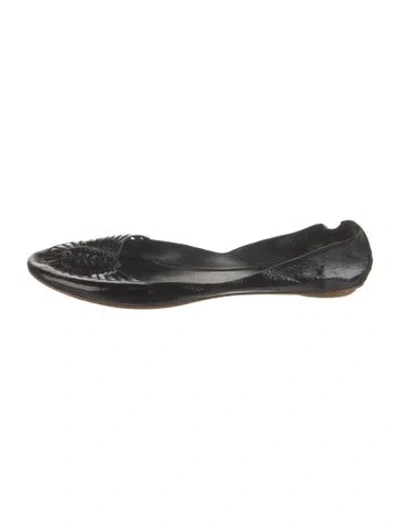 Pre-owned Sigerson Morrison Patent Leather D'orsay Flats In Black