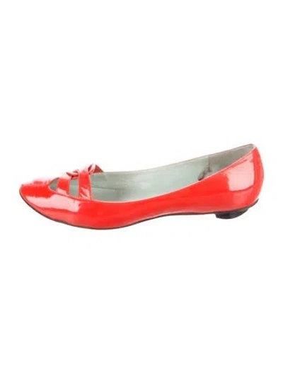 Pre-owned Sigerson Morrison Patent Leather Flats In Red