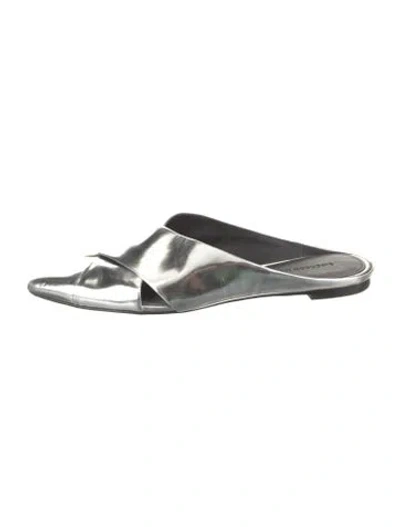 Pre-owned Sigerson Morrison Patent Leather Mules In Silver