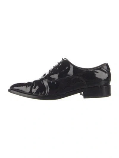 Pre-owned Sigerson Morrison Patent Leather Oxfords In Blue
