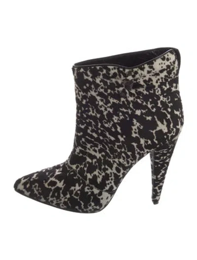 Pre-owned Sigerson Morrison Ponyhair Animal Print Boots In Black