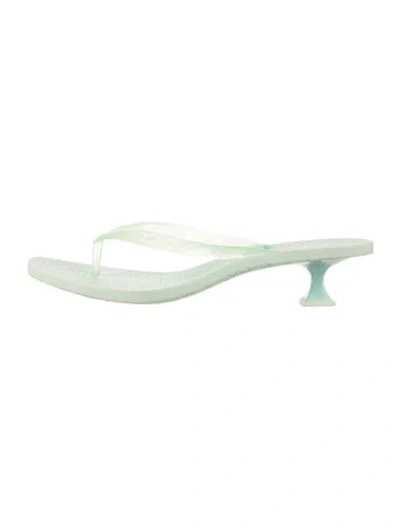 Pre-owned Sigerson Morrison Rubber Slides In Green