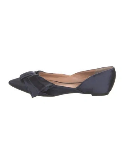 Pre-owned Sigerson Morrison Satin D'orsay Flats In Brown