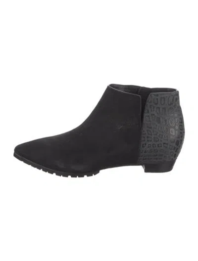 Pre-owned Sigerson Morrison Suede Animal Print Boots In Black