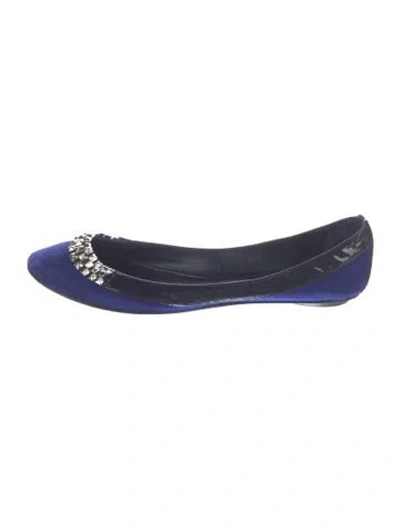 Pre-owned Sigerson Morrison Suede Ballet Flats In Blue