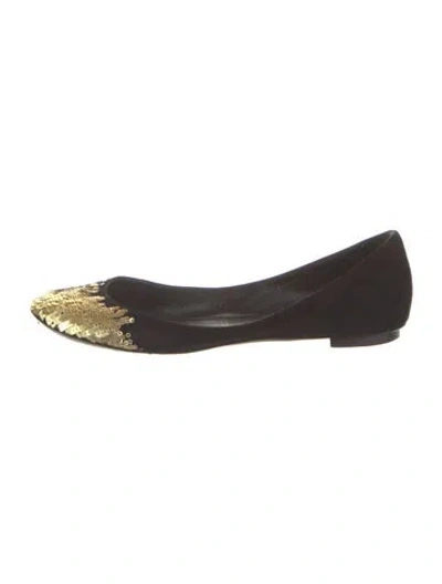 Pre-owned Sigerson Morrison Suede Ballet Flats In Brown