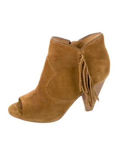 Pre-owned Sigerson Morrison Suede Braided Accents Boots In Neutral