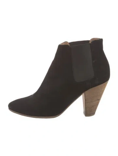 Pre-owned Sigerson Morrison Suede Chelsea Boots In Black