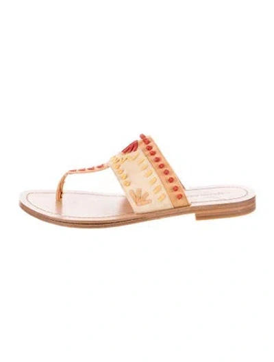 Pre-owned Sigerson Morrison Suede Colorblock Pattern Slides In Neutral