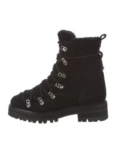 Pre-owned Sigerson Morrison Suede Combat Boots In Black