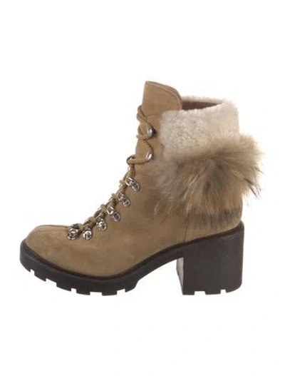 Pre-owned Sigerson Morrison Suede Combat Boots In Neutral