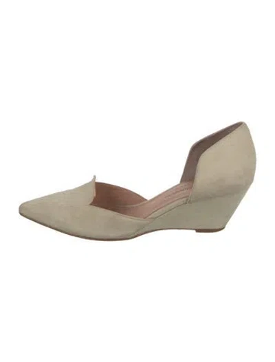 Pre-owned Sigerson Morrison Suede D'orsay Pumps In Neutral