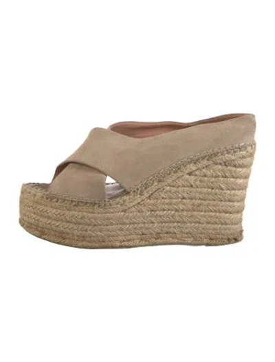Pre-owned Sigerson Morrison Suede Espadrilles In Neutral