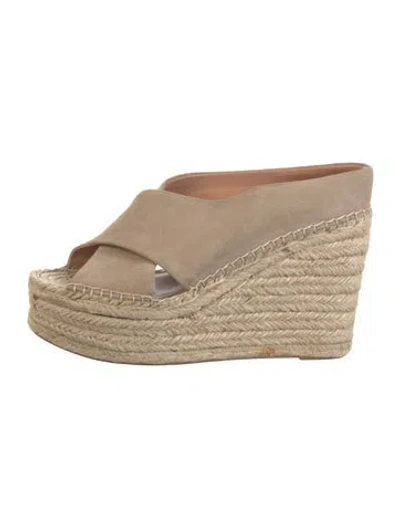 Pre-owned Sigerson Morrison Suede Espadrilles In Neutral