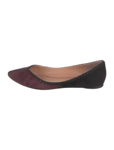 Pre-owned Sigerson Morrison Suede Flats In Burgundy