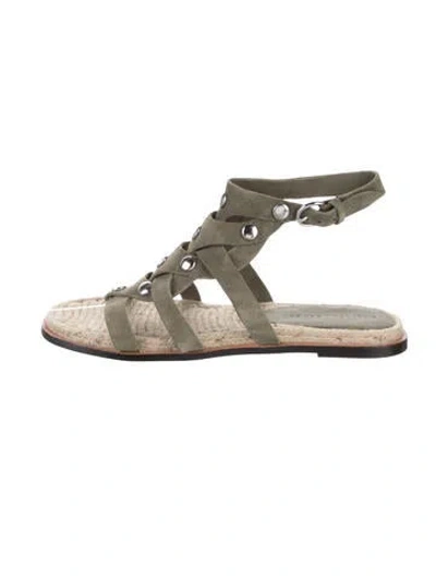 Pre-owned Sigerson Morrison Suede Gladiator Sandals In Green