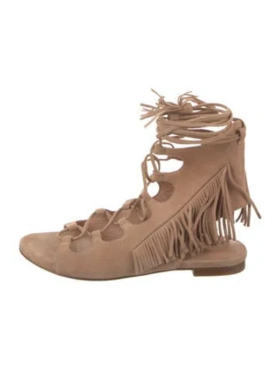 Pre-owned Sigerson Morrison Suede Gladiator Sandals In Pink