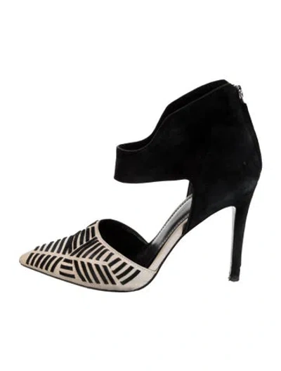 Pre-owned Sigerson Morrison Suede Graphic Print Boots In Black