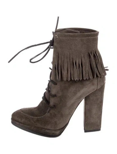 Pre-owned Sigerson Morrison Suede Lace-up Boots In Brown