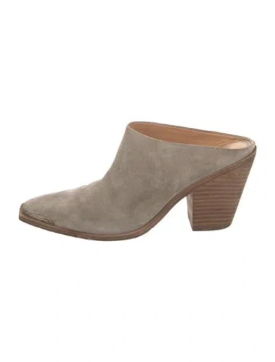 Pre-owned Sigerson Morrison Suede Mules In Grey