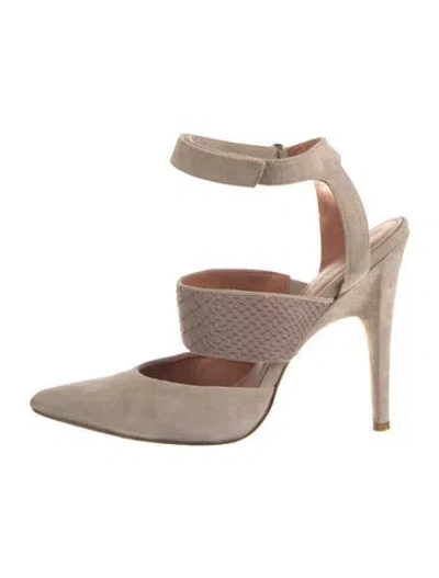 Pre-owned Sigerson Morrison Suede Mules In Neutral