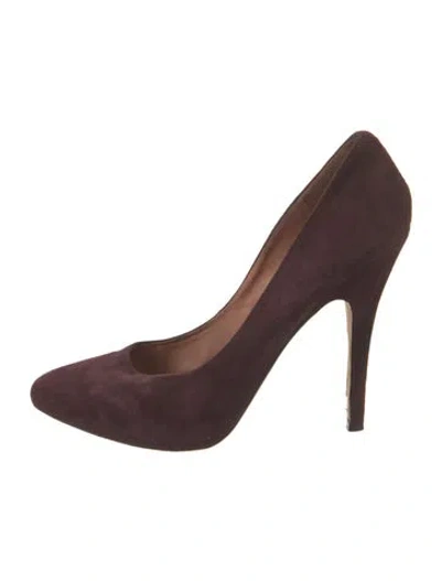 Pre-owned Sigerson Morrison Suede Pumps In Burgundy