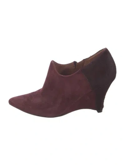 Pre-owned Sigerson Morrison Suede Pumps In Burgundy