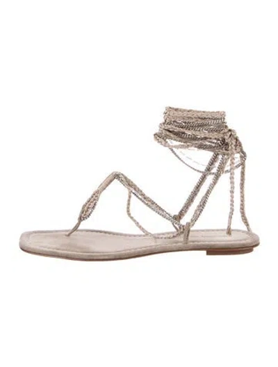 Pre-owned Sigerson Morrison Suede Sandals In Neutrals