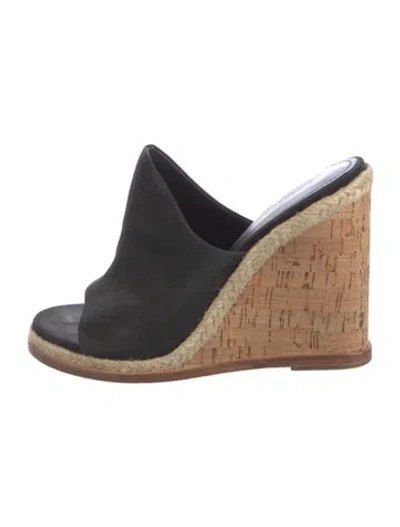 Pre-owned Sigerson Morrison Suede Slides In Black