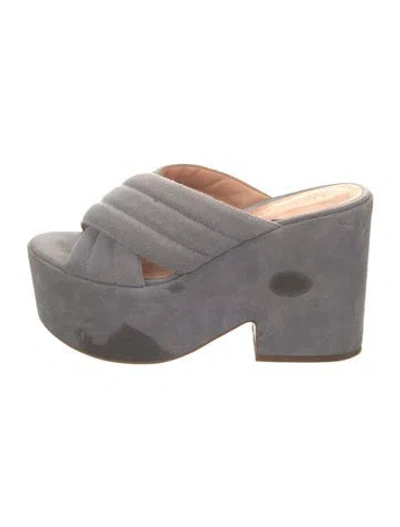 Pre-owned Sigerson Morrison Suede Slides In Blue