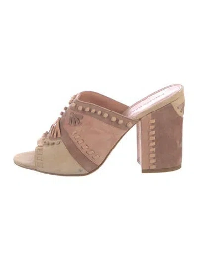 Pre-owned Sigerson Morrison Suede Slides In Neutral