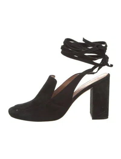 Pre-owned Sigerson Morrison Suede Slingback Pumps In Black