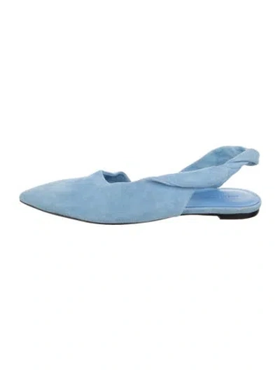 Pre-owned Sigerson Morrison Suede Slingback Sandals In Blue